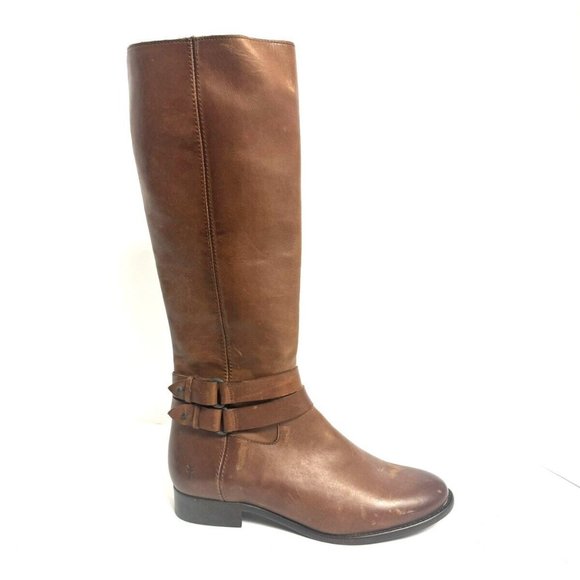 Frye Womens Christie Strap Tall Boot Cognac Size 8.5 M - Picture 1 of 7